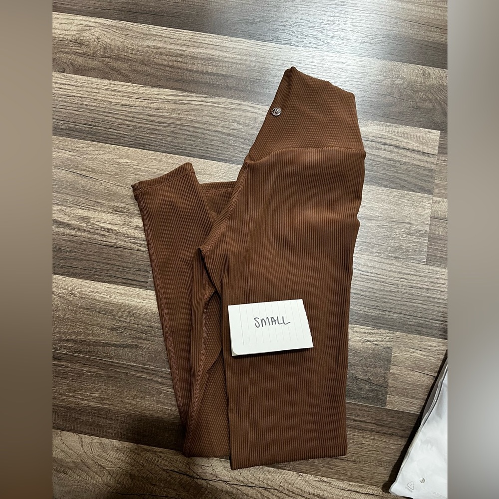 Buffbunny material girl ribbed leggings in oak